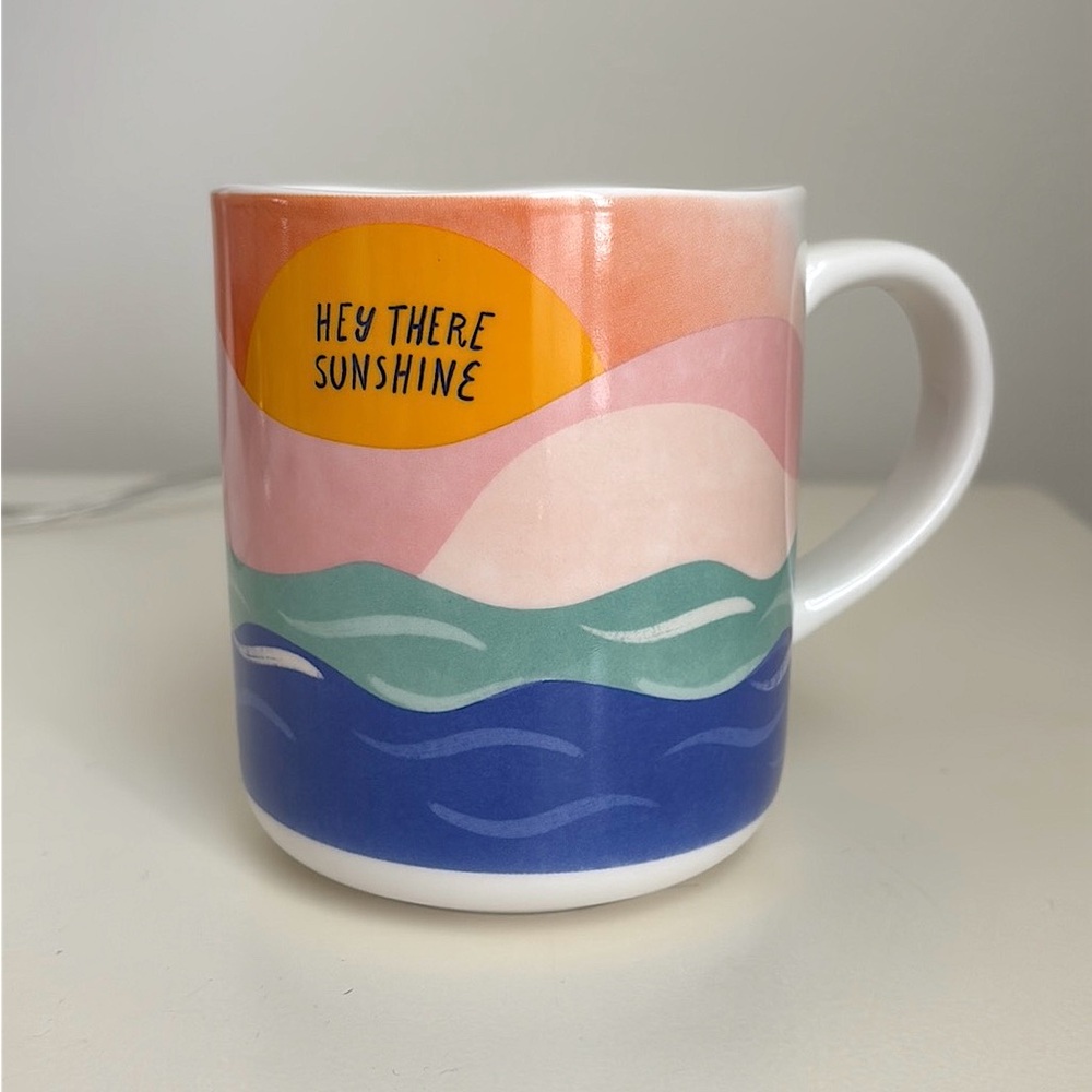Hey There Sunshine Sun Sea Waves Sunrise Sunset Summer Vacation Threshold Mug